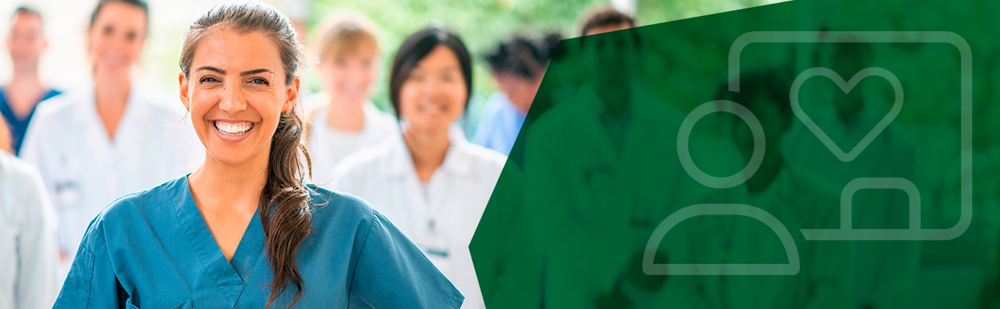 Header: Personen die im Pflegebereich tätig sind